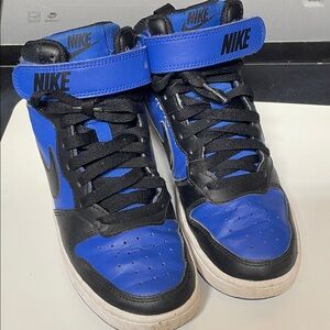Nike Kids Black and Blue High-Top Sneakers